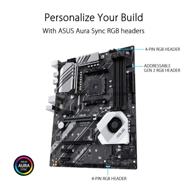 Asus Prime X570-P Ryzen 3 AM4 with PCIe Gen4, Dual M.2 HDMI, SATA 6GB/s USB 3.2 Gen 2 ATX Motherboard (Renewed) - Image 4