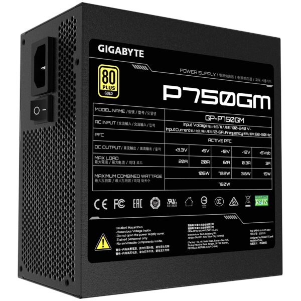 Gigabyte GP-P750GM (80 Plus Gold 750W, Modular, Smart Fan, Smart Power Protection, Power Supply) (Renewed) - Image 7