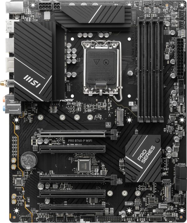 MSI PRO B760-P WiFi ProSeries Motherboard (Supports 12th/13th Gen Intel Processors, LGA 1700, DDR5, PCIe 4.0, M.2, 2.5Gbps LAN, USB 3.2 Gen2, Wi-Fi 6E, ATX) (Renewed) - Image 2