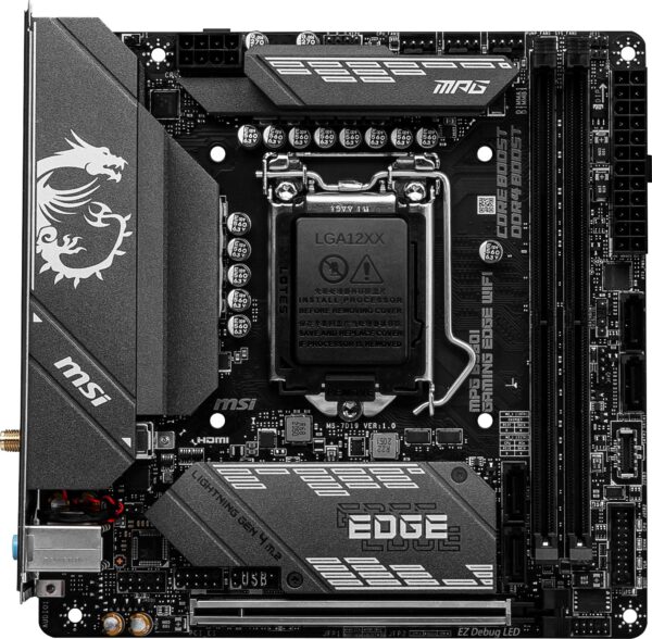 MSI MPG B560I Gaming Edge WiFi Gaming Motherboard (m-ITX, 11th/10th Gen Intel Core, LGA 1200 Socket, DDR4, CFX, M.2 Slots, USB 3.2 Gen 2, 2.5G LAN, DP/HDMI, Wi-Fi 6E) (Renewed) - Image 2