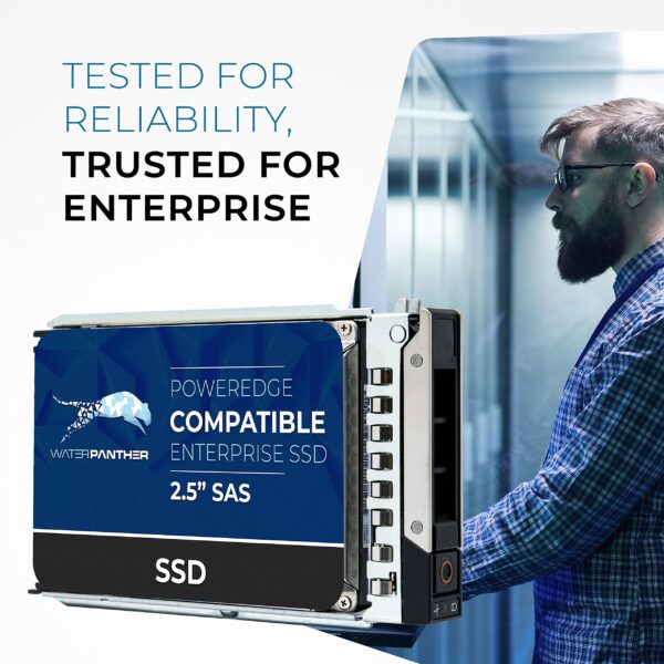 Water Panther 3.84TB SAS 12Gbps 2.5-inch x 15mm Enterprise SSD in 14G/15G/16G Tray Compatible with Dell PowerEdge Servers 0N85XX 0X8F87 R340 R640 R450 R650 C6600 NX440 T440 (Renewed) - Image 2