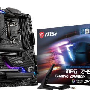 MSI MPG Z490 Gaming Carbon WiFi Gaming Motherboard (ATX, 10th Gen Intel Core, LGA 1200 Socket, DDR4, SLI/CF, Dual M.2 Slots, USB 3.2 Gen 2, Wi-Fi 6, DP/HDMI, Mystic Light RGB) (Renewed)