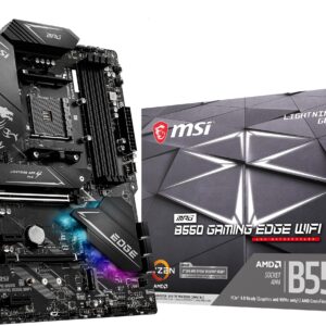 MSI MPG B550 Gaming Edge WiFi Gaming Motherboard (AMD AM4, DDR4, PCIe 4.0, SATA 6Gb/s, M.2, USB 3.2 Gen 2, AX Wi-Fi 6, HDMI/DP, ATX, AMD Ryzen 5000 Series Processors) (Renewed)