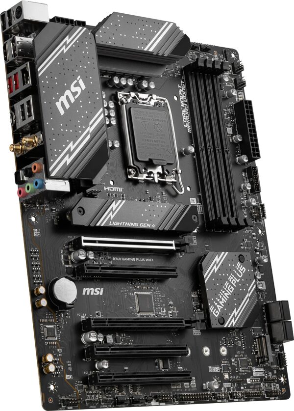 MSI B760 Gaming Plus WiFi Gaming Motherboard (Supports 12th/13th Gen Intel Processors, LGA 1700, DDR5, PCIe 4.0, M.2, 2.5Gbps LAN, USB 3.2 Gen2, Wi-Fi 6E, ATX) (Renewed) - Image 4