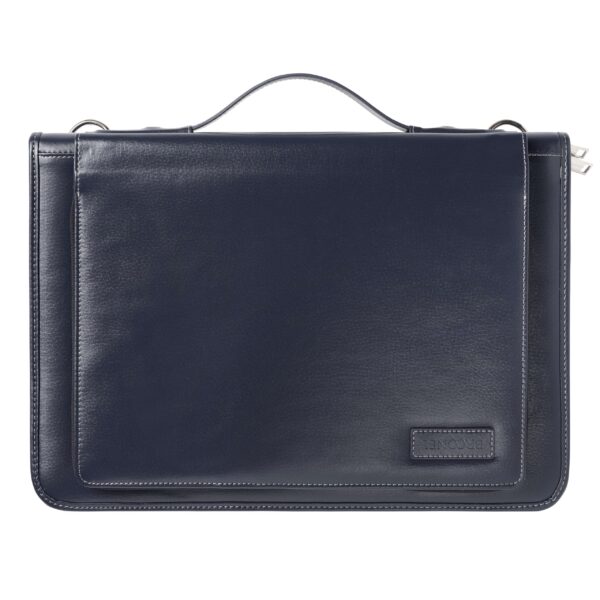 Broonel Blue Leather Laptop Messenger Case - Compatible with ASUS Chromebook Flip C434 2-in-1 14 Laptop - Image 2
