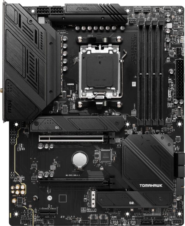 MSI MAG B650 Tomahawk WiFi Computer Gaming Motherboard (AM5, ATX, DDR5, PCIe 4.0, M.2, SATA 6Gb/s, USB 3.2 Gen 2, HDMI/DP, Wi-Fi 6E, AMD Ryzen 7000 Series Processors) AMD PC Motherboards (Renewed) - Image 2