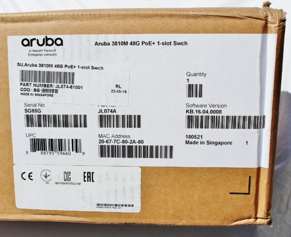 Aruba (JL074A) 3810M 48G PoE+ 1-Slot Switch with JL086A - X372 54VD Power Supply (Renewed) - Image 3