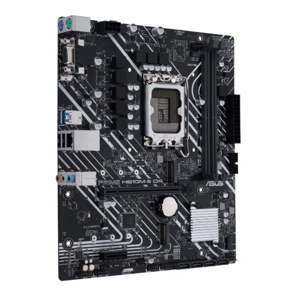 ASUS Prime H610M-E D4 LGA 1700(Intel 12th Gen) mATX Motherboard (PCIe 4.0, DDR4,2xM.2 Slots,1Gb LAN,DisplayPort/HDMI/D-Sub, USB 3.2 Gen 1 Ports, SATA 6 Gbps, COM Header, RGB Header) (Renewed) - Image 3