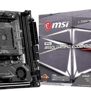 MSI MPG B550I Gaming Edge MAX WiFi Gaming Motherboard (AMD AM4, DDR4, PCIe 4.0, SATA 6Gb/s, Dual M.2, USB 3.2 Gen 2, HDMI, Wi-Fi AX, Mini-ITX, AMD Ryzen 5000 Series Processors) (Renewed)