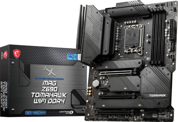 MSI MAG Z690 Tomahawk WiFi DDR4 Computer Gaming Motherboard (ATX, 12th Gen Intel Core, LGA 1700 Socket, DDR4, PCIe 4, CFX, M.2 Slots, Wi-Fi 6E, Lightning USB 20G) Intel PC Motherboards (Renewed)
