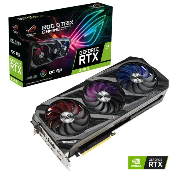 ASUS ROG Strix NVIDIA GeForce RTX 3070 Ti OC Edition Gaming Graphics Card (PCIe 4.0, 8GB GDDR6X, HDMI 2.1, DisplayPort 1.4a, Axial-tech Design, 2.9-Slot, Super Alloy Power II, GPU Tweak II) (Renewed) - Image 2