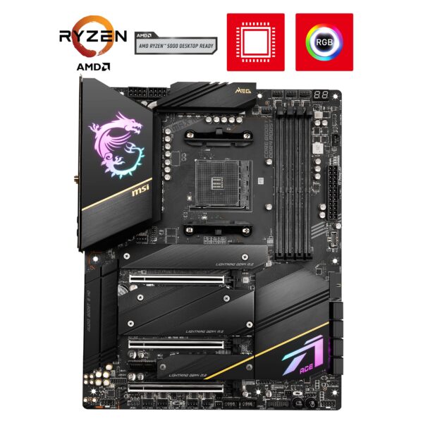 MSI MEG X570S ACE MAX Gaming Motherboard (ATX, AMD, Socket AM4. DDR4, PCIe 4, CFX, M.2 Slots, Wi-Fi 6E) (Renewed) - Image 2