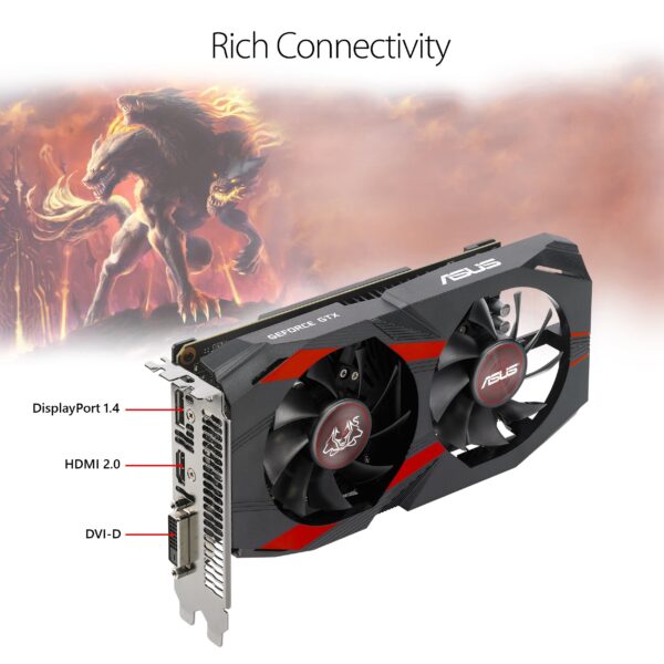 ASUS Geforce GTX 1050 OC Edition 2GB GDDR5 DVI-D HDMI DP 1.4 Gaming Graphics Card Graphic Cards CERBERUS-GTX1050-O2G (Renewed) - Image 2