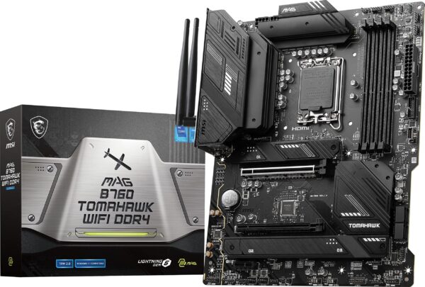 MSI MAG B760 Tomahawk WiFi DDR4 Gaming Motherboard (Supports 12th/13th Gen Intel Processors, LGA 1700, DDR4, PCIe 5.0, M.2, 2.5Gbps LAN, USB 3.2 Gen2, Wi-Fi 6E, ATX) (Renewed)