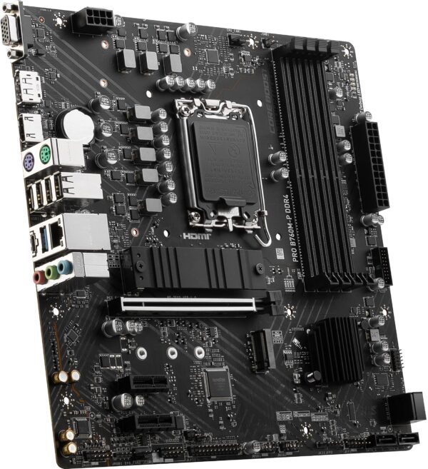 MSI PRO B760M-P DDR4 ProSeries Motherboard (Supports 12th/13th/14th Gen Intel Processors, LGA 1700, DDR4, PCIe 4.0, M.2, USB 3.2 Gen2, HDMI/DP, mATX) (Renewed) - Image 4