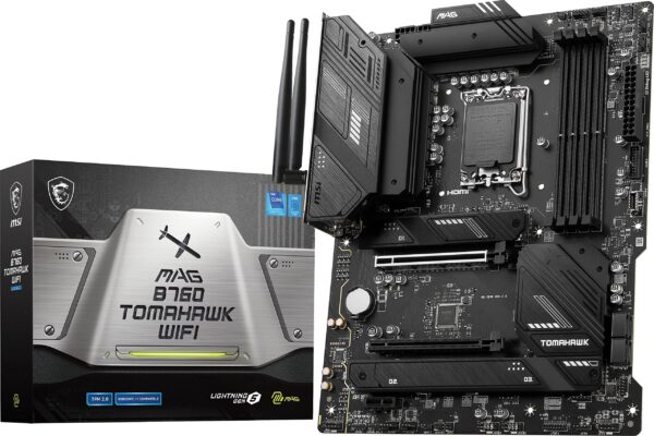 MSI MAG B760 Tomahawk WiFi Gaming Motherboard (Supports 12th/13th Gen Intel Processors, LGA 1700, DDR5, PCIe 5.0, M.2, 2.5Gbps LAN, USB 3.2 Gen2, Wi-Fi 6E, ATX) (Renewed)