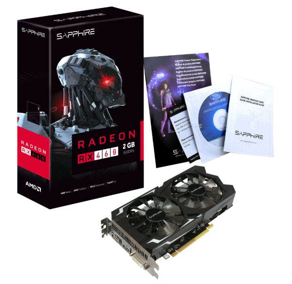 Sapphire Technology Sapphire Radeon Rx 460 2GB GDDR5 HDMI / DVI-D / DP OC PCI-E Graphics Card Graphics Cards (Renewed)