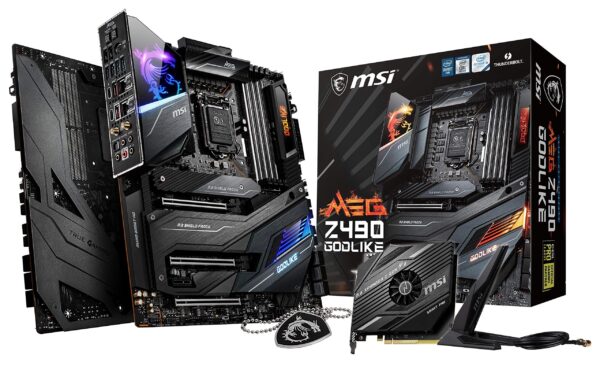 MSI MEG Z490 GODLIKE Gaming Motherboard (E-ATX, 10th Gen Intel Core, LGA 1200 Socket, DDR4, SLI/CF, Triple M.2 Slots, Thunderbolt 3 Type-C, Wi-Fi 6, Mystic Light RGB) (Renewed)
