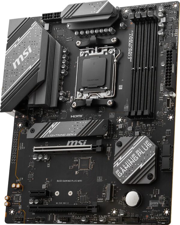 MSI B650 Gaming Plus WiFi Gaming Motherboard (AMD AM5, ATX, DDR5, PCIe 4.0, M.2, SATA 6Gb/s, USB 3.2 Gen 2, HDMI/DP, Wi-Fi 6E, Bluetooth 5.3, AMD Ryzen 7000 Series Desktop Processors) (Renewed) - Image 3