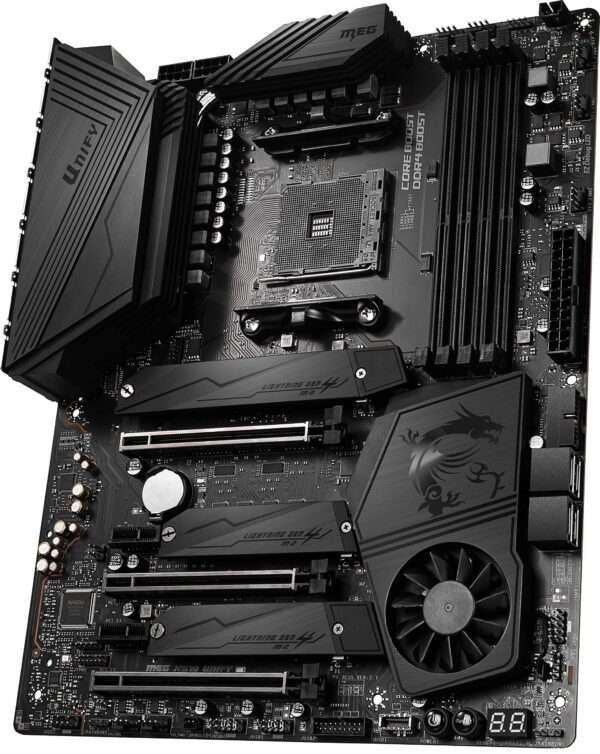 MSI Meg X570 Unify Motherboard (AMD AM4, DDR4, PCIe 4.0, SATA 6GB/s, M.2, USB 3.2 Gen 2, Ax Wi-Fi 6, Bluetooth 5, ATX) (Renewed) - Image 4