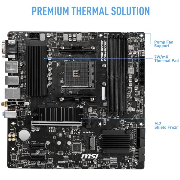 MSI AMD B550M PRO-VDH WiFi Socket AM4 Micro ATX DDR4-SDRAM Motherboard (Renewed) - Image 3
