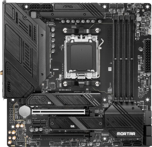 MSI MAG B650M Mortar WiFi Gaming Motherboard (AMD AM5, mATX, DDR5, PCIe 4.0, M.2, SATA 6Gb/s, USB 3.2 Gen 2, HDMI/DP, Wi-Fi 6E, AMD Ryzen 7000 Series Desktop Processors) (Renewed) - Image 2