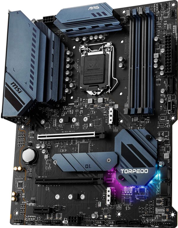 MAG B560 Torpedo (ATX, 11th/10th Gen Intel Core, LGA 1200 Socket, DDR4, PCIe 4, CFX, M.2 Slots, USB 3.2, 2.5G LAN, DP/HDMI) (Renewed) - Image 3