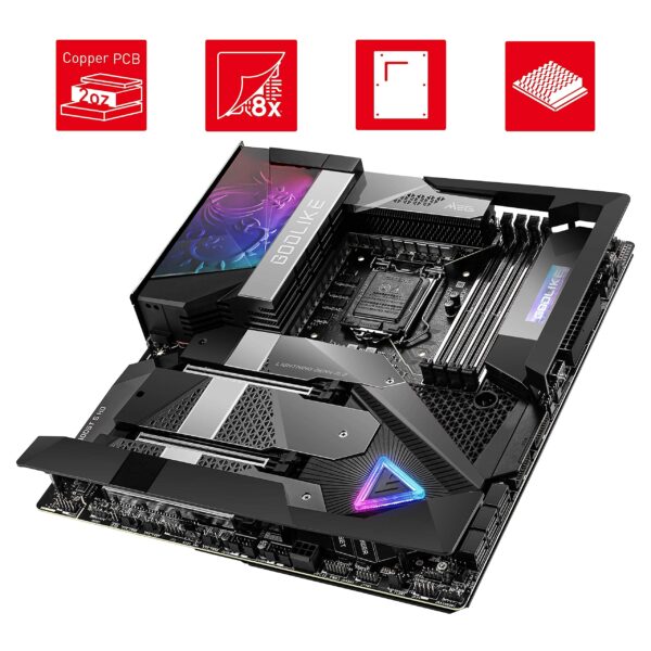MSI MEG Z590 GODLIKE Gaming Motherboard (E-ATX, 11th/10th Gen Intel Core, LGA 1200 Socket, DDR4, PCIe 4, SLI/CFX, M.2 Slots, Thunderbolt, Wi-Fi 6E, Mystic Light RGB) (Renewed) - Image 4