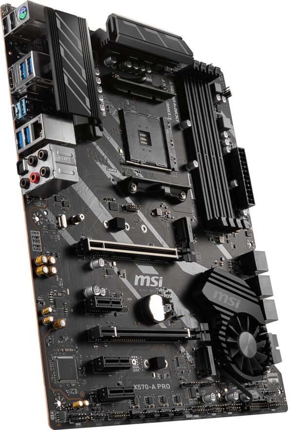 MSI X570-A PRO Motherboard (AMD AM4, DDR4, PCIe 4.0, SATA 6Gb/s, M.2, USB 3.2 Gen 2, HDMI, ATX) (Renewed) - Image 3