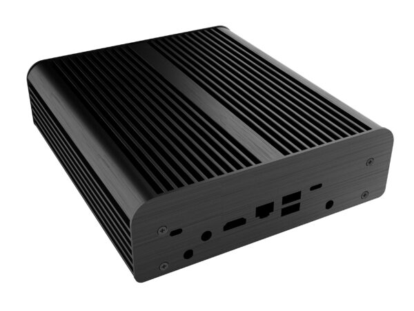 Akasa Solid Aluminum Fanless Case for 7th Generation i3 and i5 Intel Baby Canyon NUC Boards - Black - Image 3
