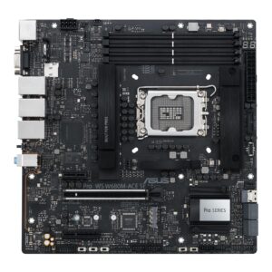 ASUS Pro WS W680M-ACE SE Intel LGA 1700 mATX BMC AST2600 Workstation Motherboard,,ECC Memory,2xIntel 2.5 Gb LAN,2xPCIe 4.0 M.2,USB 3.2 Gen 2x2 Front Panel,SlimSAS,Thunderbolt 4, ACCE (Renewed)