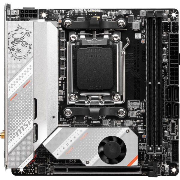 MSI MPG B650I Edge WiFi Computer Gaming Motherboard (AM5, Mini-ITX, DDR5, PCIe 4.0, M.2, SATA 6Gb/s, USB 3.2 Gen 2, HDMI, Wi-Fi 6E, AMD Ryzen 7000 Series) AMD PC Motherboards (Renewed) - Image 2