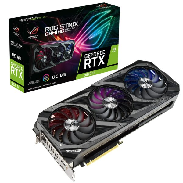 ASUS ROG Strix NVIDIA GeForce RTX 3070 Ti OC Edition Gaming Graphics Card (PCIe 4.0, 8GB GDDR6X, HDMI 2.1, DisplayPort 1.4a, Axial-tech Design, 2.9-Slot, Super Alloy Power II, GPU Tweak II) (Renewed)