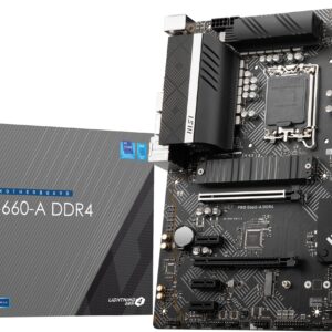 MSI PRO B660-A DDR4 Motherboard (ATX, 12th Gen Intel Core, LGA 1700 Socket, DDR4, PCIe 4, 2.5G LAN, M.2 Slots, USB 3.2) (Renewed)