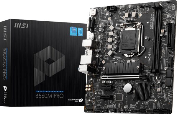 MSI B560M PRO ProSeries Motherboard (mATX, 11th/10th Gen Intel Core, LGA 1200 Socket, DDR4, PCIe 4, CFX, M.2 Slots, USB 3.2 Gen 2, DP/HDMI) (Renewed)