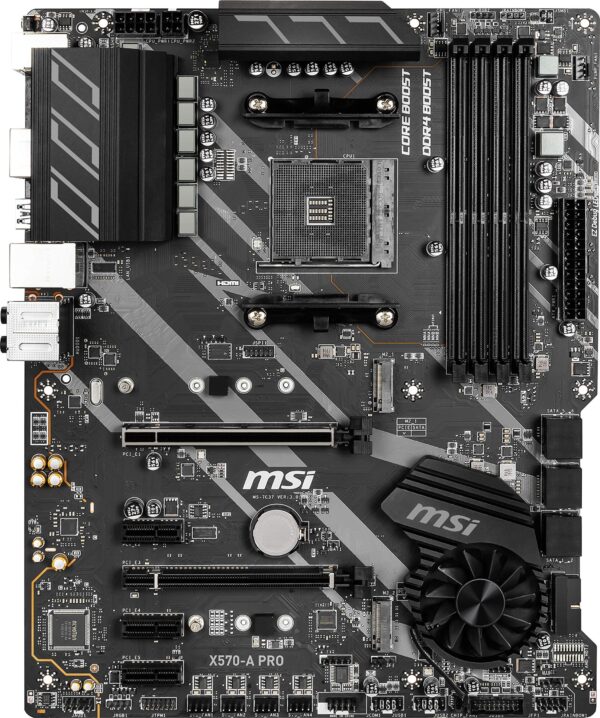 MSI X570-A PRO Motherboard (AMD AM4, DDR4, PCIe 4.0, SATA 6Gb/s, M.2, USB 3.2 Gen 2, HDMI, ATX) (Renewed) - Image 4