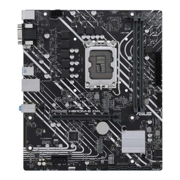 ASUS Prime H610M-E D4 LGA 1700(Intel 12th Gen) mATX Motherboard (PCIe 4.0, DDR4,2xM.2 Slots,1Gb LAN,DisplayPort/HDMI/D-Sub, USB 3.2 Gen 1 Ports, SATA 6 Gbps, COM Header, RGB Header) (Renewed) - Image 2