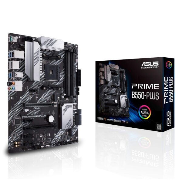 ASUS Prime B550-PLUS AMD AM4 Zen 3 Ryzen 5000 & 3rd Gen Ryzen ATX Motherboard (PCIe 4.0, ECC Memory, 1Gb LAN, HDMI 2.1, DisPlayPort 1.2 (4K@60HZ), Addressable Gen 2 RGB Header and Aura Sync) (Renewed)
