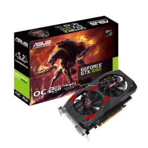 ASUS Geforce GTX 1050 OC Edition 2GB GDDR5 DVI-D HDMI DP 1.4 Gaming Graphics Card Graphic Cards CERBERUS-GTX1050-O2G (Renewed)