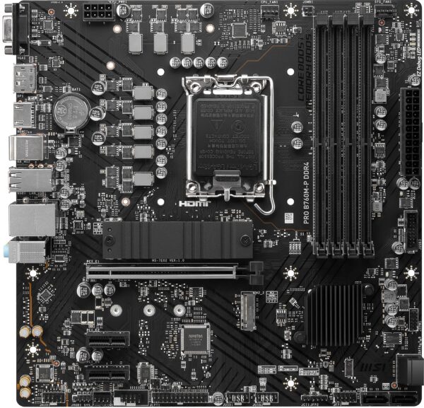 MSI PRO B760M-P DDR4 ProSeries Motherboard (Supports 12th/13th/14th Gen Intel Processors, LGA 1700, DDR4, PCIe 4.0, M.2, USB 3.2 Gen2, HDMI/DP, mATX) (Renewed) - Image 2