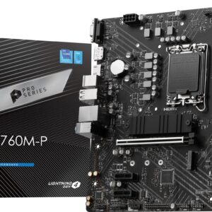 MSI PRO B760M-P DDR4 ProSeries Motherboard (Supports 12th/13th/14th Gen Intel Processors, LGA 1700, DDR4, PCIe 4.0, M.2, USB 3.2 Gen2, HDMI/DP, mATX) (Renewed)