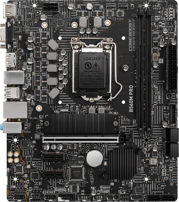 MSI B560M PRO ProSeries Motherboard (mATX, 11th/10th Gen Intel Core, LGA 1200 Socket, DDR4, PCIe 4, CFX, M.2 Slots, USB 3.2 Gen 2, DP/HDMI) (Renewed) - Image 2