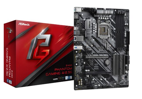 ASRock Z490 Phantom Gaming 4/2.5G Supports 10 th Gen Intel ® Core™ processors (Socket 1200) motherboard (Renewed)