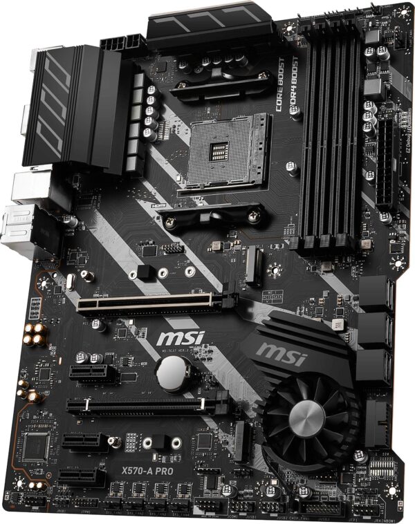 MSI X570-A PRO Motherboard (AMD AM4, DDR4, PCIe 4.0, SATA 6Gb/s, M.2, USB 3.2 Gen 2, HDMI, ATX) (Renewed) - Image 2