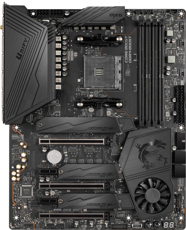 MSI Meg X570 Unify Motherboard (AMD AM4, DDR4, PCIe 4.0, SATA 6GB/s, M.2, USB 3.2 Gen 2, Ax Wi-Fi 6, Bluetooth 5, ATX) (Renewed) - Image 2