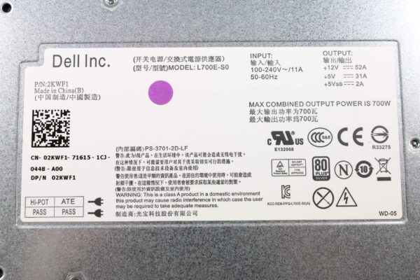 EqualLogic Power Supply 2KWF1 L700E-S0 Ps6100 PS4100 700 Watt Redundant by EbidDealz (Renewed) - Image 5