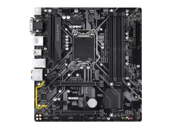 GIGABYTE H370M D3H (LGA1151/Intel/Micro ATX/2-Way Crossfire/DDR4/USB 3.1 Gen 2 (USB3.1) Type A/M.2/Motherboard) (Renewed) - Image 2