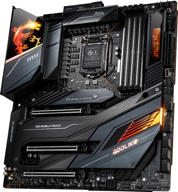 MSI MEG Z490 GODLIKE Gaming Motherboard (E-ATX, 10th Gen Intel Core, LGA 1200 Socket, DDR4, SLI/CF, Triple M.2 Slots, Thunderbolt 3 Type-C, Wi-Fi 6, Mystic Light RGB) (Renewed) - Image 9