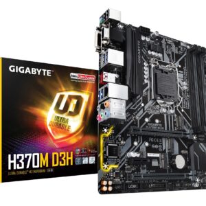 GIGABYTE H370M D3H (LGA1151/Intel/Micro ATX/2-Way Crossfire/DDR4/USB 3.1 Gen 2 (USB3.1) Type A/M.2/Motherboard) (Renewed)