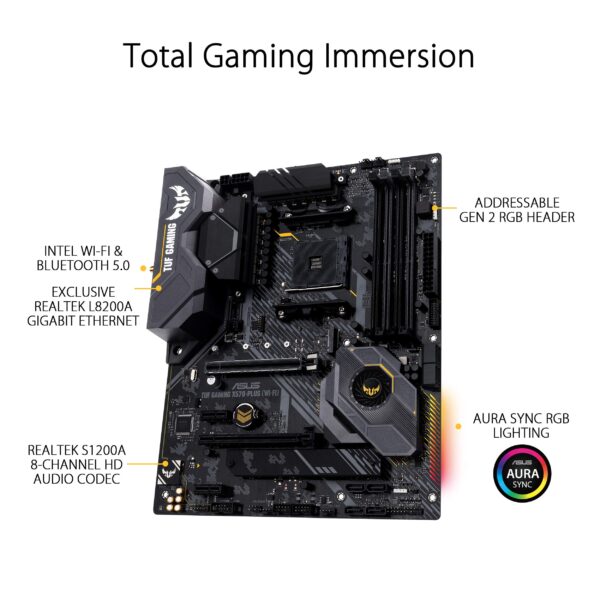 ASUS TUF GAMING X570-PLUS Motherboard ,WI-FI, Socket AM4, USB-C Gen2 AMD (Renewed) - Image 5